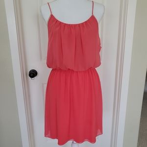 Junior's Coral & Nude Colored Dress